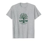 Crescere Attraverso ciò Che Si Passa Attraverso L'Albero ispiratore Maglietta, Uomo, Grigio Melange, M