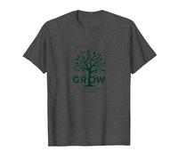 Crescere Attraverso ciò Che Si Passa Attraverso L'Albero ispiratore Maglietta, Uomo, Grigio Scuro, 3XL
