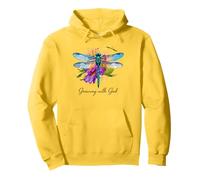 Crescere con Dio Floral Dragonfly Christian Felpa con Cappuccio