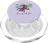Crescere con Dio Floral Dragonfly Christian PopSockets PopGrip per MagSafe