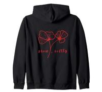 Crescere dolcemente Minimalista Arte Floreale Vita Morbida Vivere Consapevole Felpa con Cappuccio