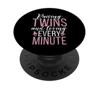 Crescere gemelli e amare ogni minuto Twin Mom PopSockets PopGrip Adesivo
