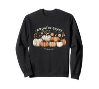 Crescere in Grace Zucche Autunno Ringraziamento Cristiano Religioso Felpa