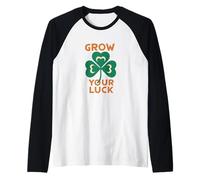 Crescere la Fortuna Shamrock Spring Opere d'Arte Maglia con Maniche Raglan