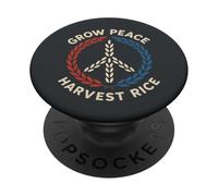 Crescere la pace Raccolta Riso Tailandia Cambogia Conflitto di confine PopSockets PopGrip Adesivo