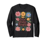 Crescere pensieri positivi Boho Floral Inspirational Maglia a Manica