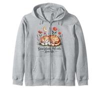Crescere Piante Pet Cats Love Life Carino Giardinaggio Amante Gatto Felpa con Cappuccio