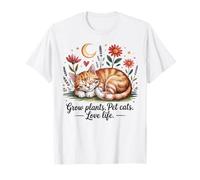 Crescere Piante Pet Cats Love Life Carino Giardinaggio Amante Gatto Maglietta