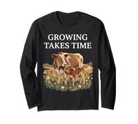 Crescere Prende Tempo Mucca Vitello cottagecore Design Maglia a Manica