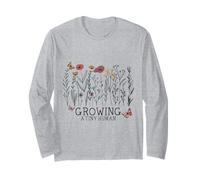 Crescere Un Piccolo Fiore Boho Umano Floreale Incinta Rivela Maglia a Manica