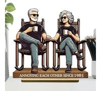 Crescere vecchio coppia statua, il legno cresce vecchio modello di coppia | Romantico ornamento in legno, simboleggia l'amore duraturo per la fidanzata moglie amico marito mamma