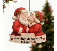 Crescere vecchio insieme Babbo Natale e signora,personalizzato coppia di Babbo Natale ornamento da appendere,invecchiare insieme da coppia ciondolo per albero di Natale,regalo romantico coppie-A