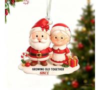 Crescere vecchio insieme Babbo Natale e signora,personalizzato coppia di Babbo Natale ornamento da appendere,invecchiare insieme da coppia ciondolo per albero di Natale,regalo romantico coppie -B