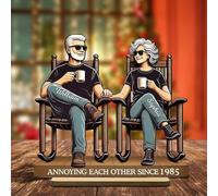 Crescere vecchio insieme dale,Coppia di Babbo Natale personalizzata crescente vecchio ornamento da scrivania acrilico,Ornamento di Natale di Babbo Natale personalizzato, per coppie (C)