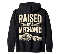 Cresciuto da Un Meccanico Fathers Day Family Pride Felpa con Cappuccio