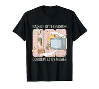 Cresciuto dalla televisione corrotto da Memes Internet Nostalgia Maglietta