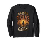 Cresciuto in Texas con Grazia - Design Western Cowboy Maglia a Manica