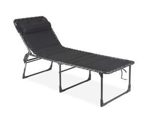 Crespo AL364 XL Air Deluxe - Lettino prendisole per campeggio e giardino, in alluminio, 140 kg, colore: Nero