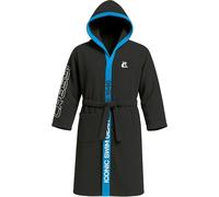 Cressi Accappatoio in Microfibra Morbido, ad Asciugatura Rapida, con Cappuccio e Tasche per Cintura, Ideale per Palestra, Piscina, Mare, casa e Viaggi, Unisex, M/L, Nero/Azzurro