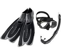 Cressi Agua Pinne per Immersioni, Apnea, Snorkeling e Nuoto, 37/38 + Combo Set Perla Mare, Maschera Perla e Snorkel Mexico