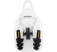 Cressi Aqua Kit Ear Plugs + Nose Clip Black - Set Tappi Orecchie + Clip Naso per Adulti, Ideali per Impedire l'ingresso dell'Acqua durante il Nuoto, Nero, Taglia Unica