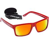 Cressi Bahia Floating, Occhiali Galleggianti Sportivi da Sole Polarizzati con Protezione UV 100% Unisex Adulto, Rosso/Lente Specchiate Arancio
