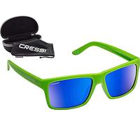 Cressi Bahia Floating, Occhiali Galleggianti Sportivi da Sole Polarizzati con Protezione UV 100% Unisex Adulto, Kiwi/Lente Specchiate Blu