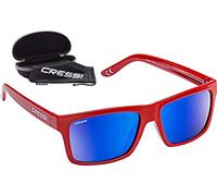 Cressi Bahia Floating, Occhiali Galleggianti Sportivi da Sole Polarizzati con Protezione UV 100% Unisex Adulto, Rosso/Lente Specchiate Blu