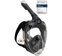 CRESSI Bali Full Face Mask Black/Grey L/XL-Maschera Snorkeling Integrale Unisex, Lente Ultra Chiara Anti Fog, 100% Silicone, Snorkel Dry con Valvole Sicurezza, Supporto Action Cam, Nero/Grigio, L/XL