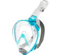 Cressi Baron Full Face Mask, Maschera Snorkeling Integrale Anti Fog Facciale Comfort Valvola Scarico E Dry Unisex Adulto, Trasparente/Acquamarina, S M