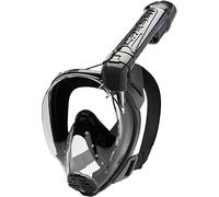 Cressi Baron Full Face Mask, Maschera Snorkeling Integrale Anti Fog Facciale Comfort Valvola Scarico E Dry Unisex Adulto, Nero/Nero, S M