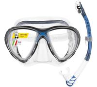CRESSI Big Eyes Mask - Maschera Subacquea con Vetri Temperati Separati di Grande Affidabilità e Tradizione, Trasparente/Blu, Taglia Unica, Adulto Unisex
