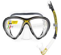 Cressi Alpha, Maschere e boccagli Unisex, Trasparente, Giallo, Taglia Unica