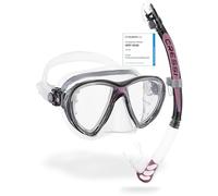 Cressi Big Eyes Evolution & Alpha Ultra Dry Professional Combo, Set per Immersioni e Snorkelling Unisex - Adulto, Trasparente/Rosa