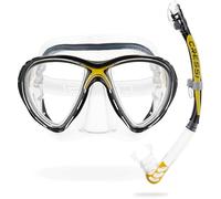 CRESSI Big Eyes Evolution Mask & Alpha Ultra Dry Snorkel - Set Combinato Maschera + Snorkel Tubo Respiratore per Snorkeling e Immersioni, Taglia Unica, Unisex Adulto