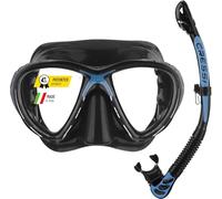 CRESSI Big Eyes Evolution Mask & Alpha Ultra Dry Snorkel - Set Combinato Maschera + Snorkel Tubo Respiratore per Snorkeling e Immersioni, Taglia Unica, Unisex Adulto