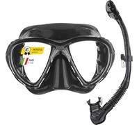 CRESSI Big Eyes Evolution Mask & Alpha Ultra Dry Snorkel - Set Combinato Maschera + Snorkel Tubo Respiratore per Snorkeling e Immersioni, Taglia Unica, Unisex Adulto