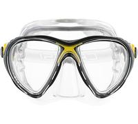 Cressi Big Eyes Evolution Silicone Crystal, Maschera Subacquea di Alta qualità Unisex - Adulto, Trasparente Crystall/Giallo, Taglia Unica