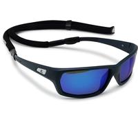 Cressi Bill Sunglasses W/Lace - Lunettes de Soleil Unisex avec Cordon Floatant, Bleu/Lentilles Miroirs Bleu, Taille Unique