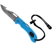 Cressi Chaku Knife Blue - Coltello Subacqueo con Doppia Lama Inox Seghettata e Liscia, Ideale per Apnea e Immersioni, Blu/Lama Inox, Taglia Unica, Adulto Unisex