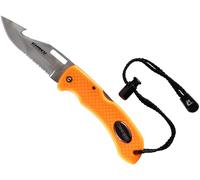 Cressi Chaku Knife Orange, Coltello Subacqueo con Doppia Seghettata e Liscia Unisex Adulto, Arancio/Lama Inox, Unica