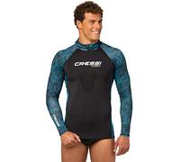 Cressi Cobia Hunter, Maglietta Rash Guard con Cappuccio per Sport Acquatici, Dotata di Protezione sternale Unisex Adulto, Blu Camo, XL