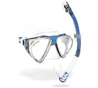 Cressi Combo Clear/Blue, Maschera Penta & Snorkel Alpha per Immersionie Snorkeling Unisex Adulto, Trasparente/Blu, Taglia Unica