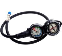Cressi Console CP2 Compass + Pressure Gauge, Console 2 Strumenti Bussola/Manometro per Immersioni BAR Unisex Adulto, Nero, Taglia Unica