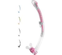 Cressi Corfu Snorkel, Tubo Immersioni & Snorkeling Unisex Adulto, Trasparente/Argento/Rosa, Unica