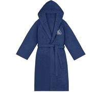 CRESSI Cotton Bathrobe, Accappatoio Sportivo con Cappuccio in Spugna di Cotone Alta qualità Unisex Adulto, Blu Navy/Bianco, 2XL/3XL