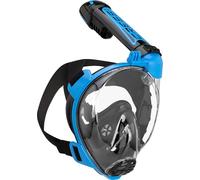 Cressi dal 1946 - Duke Action Full Face Mask - Maschera Integrale CO2 Sicuro Grande Visione Snorkeling No Fog con Tubo Dry e Supporto Action Cam - Nero/Blu - S/M - Unisex