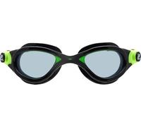 Cressi dal 1946 - Flash Goggles - Occhialini con Lenti Separate Ideali per Nuoto Piscina Snorkeling Triathlon, Anti Fog Antigraffi Anti UV - Nero/Lime_Lente fumé - Taglia Unica