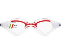 Cressi Flash, Occhialini Nuoto a Oculari Separati Infrangibili Antiappannamento, AntiGraffio, Anti UV Unisex - Adulto, Trasparente/Rosso/Lenti Chiare, Taglia Unica