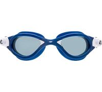 Cressi dal 1946 - Flash Goggles - Occhialini con Lenti Separate Ideali per Nuoto Piscina Snorkeling Triathlon, Anti Fog Antigraffi Anti UV - Blu Metal/Bianco_Lente fumé - Taglia Unica